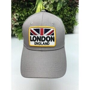 Cups&caps Hat Cap Strap Back Mens One Size Gray London England Flag Souvenir